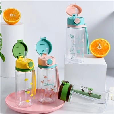 Kids Tritan Water Bottle With Silicon Straw